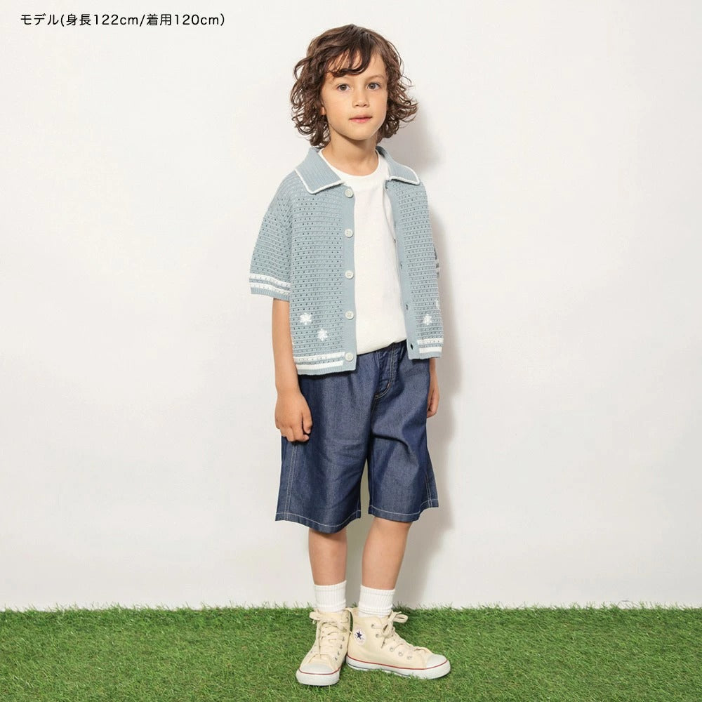 日本童裝 Branshes 鉤針編織夏季針織上衣/外套 90-150cm 男童款 夏季 TOPS OUTERWEAR