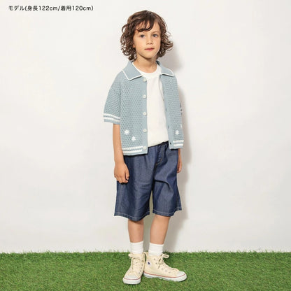 日本童裝 Branshes 鉤針編織夏季針織上衣/外套 90-150cm 男童款 夏季 TOPS OUTERWEAR