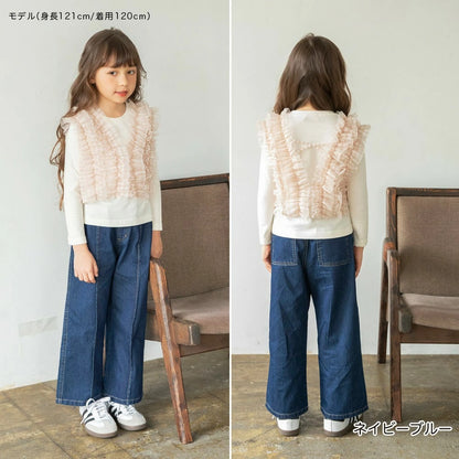 日本童裝 Branshes 牛仔寬褲 90-150cm 女童款 夏季 PANTS