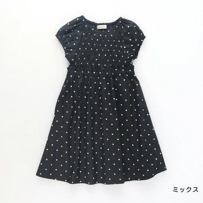日本童裝 Branshes 短袖皺褶連身裙 80-150cm 女童款 夏季 DRESSES