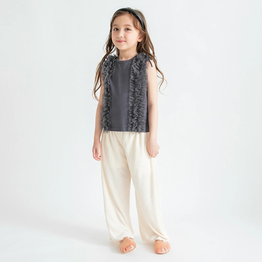 日本童裝 Branshes 蓬鬆荷葉邊背心 90-150cm 女童款 夏季 TOPS