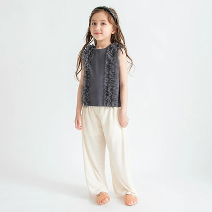 日本童裝 Branshes 接觸冷感 寬鬆闊腿褲 80-150cm 女童款 夏季 PANTS