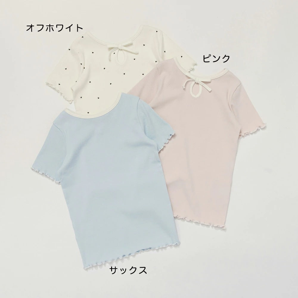日本童裝 Branshes 吸水速乾 2Way 前後兩著 羅紋短袖上衣 80-150cm 女童款 夏季 TOPS