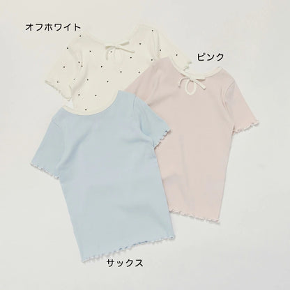 日本童裝 Branshes 吸水速乾 2Way 前後兩著 羅紋短袖上衣 80-150cm 女童款 夏季 TOPS