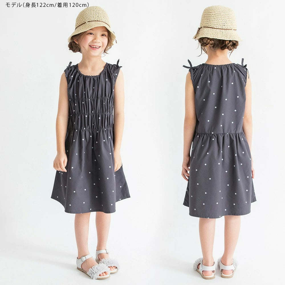 日本童裝 Branshes 接觸冷感 皺褶連身裙 80-150cm 女童款 夏季 DRESSES