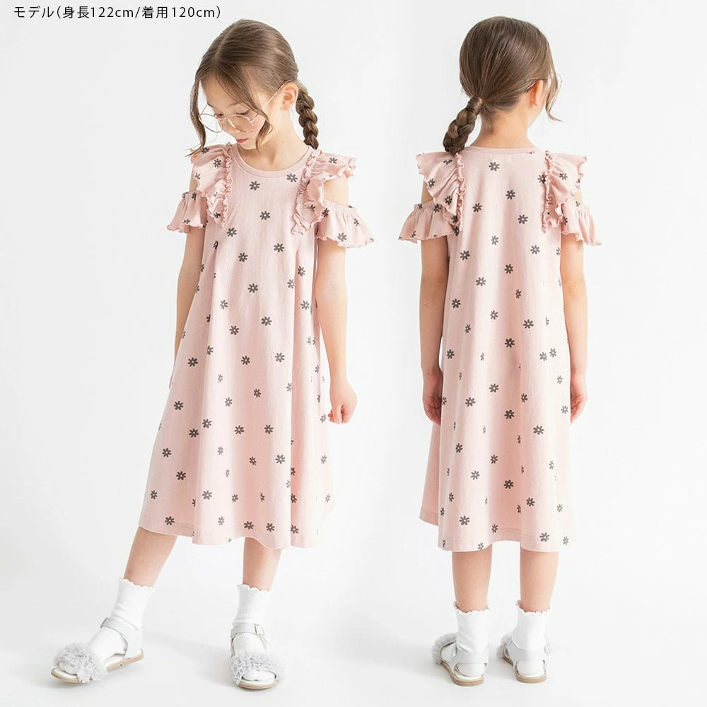 日本童裝 Branshes 露肩連身裙 80-130cm 女童款 夏季 DRESSES