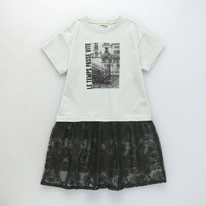 日本童裝 Branshes 絲拼接連身裙 100-150cm 女童款 夏季 DRESSES TOPS
