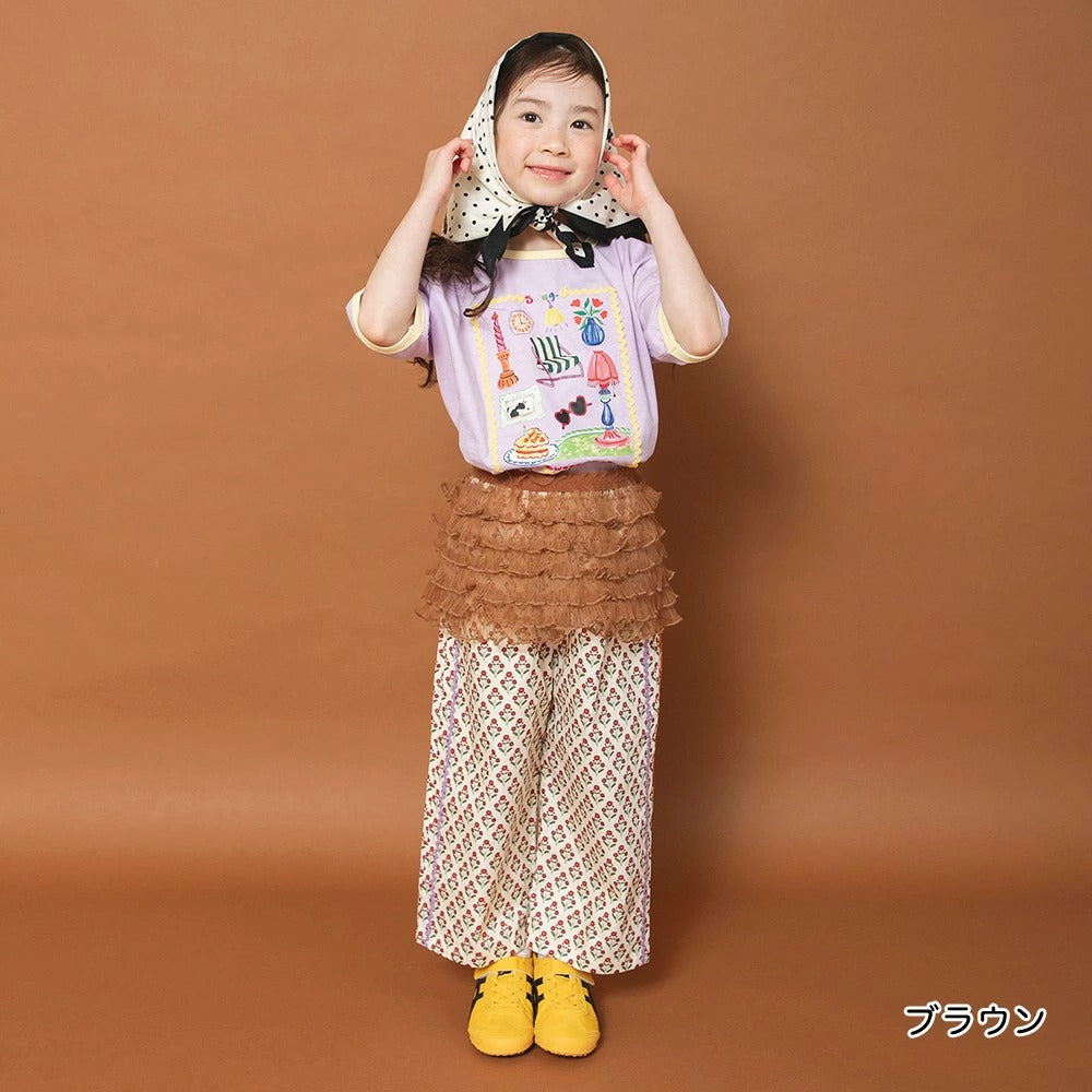 日本童裝 Branshes x りぃー 薄紗荷葉邊短裙 80-130cm 女童款 夏季 SKIRTS