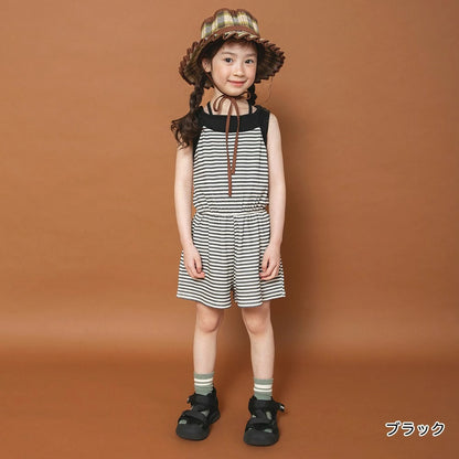 日本童裝 Branshes x りぃー 條紋吊帶連體褲 80-130cm 女童款 夏季 Jumpsuit