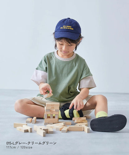 日本童裝 dev!rock 耐穿 耐洗不易變形 撞色拼接短袖上衣 80-160cm 男童款/女童款 TOPS 夏季