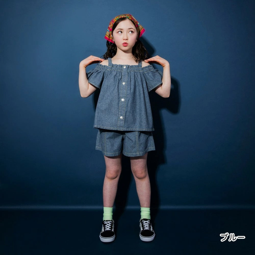 日本童裝 Branshes【Ou? by EDWIN】牛仔喇叭短褲 90-150cm 女童款 夏季 PANTS