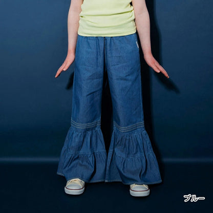 日本童裝 Branshes【Ou? by EDWIN】牛仔荷葉邊喇叭褲 90-150cm 女童款 夏季 PANTS