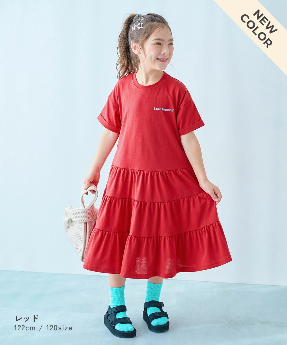 日本童裝 dev!rock 層疊裙擺印花連身裙 100-160cm 女童款 夏季 DRESSES