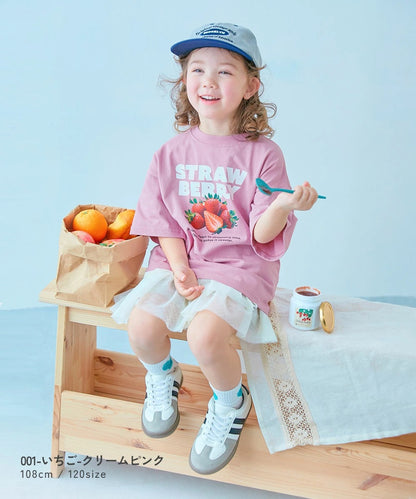 日本童裝 dev!rock 照片印花短袖上衣 100-160cm 女童款 TOPS 夏季
