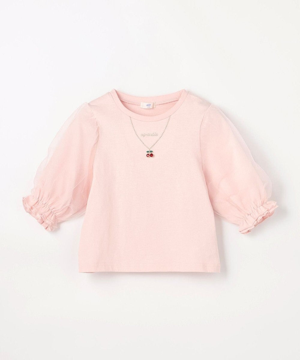 日本童裝 aF#a325 薄紗七分袖上衣 100-150cm 女童款 夏季 TOPS