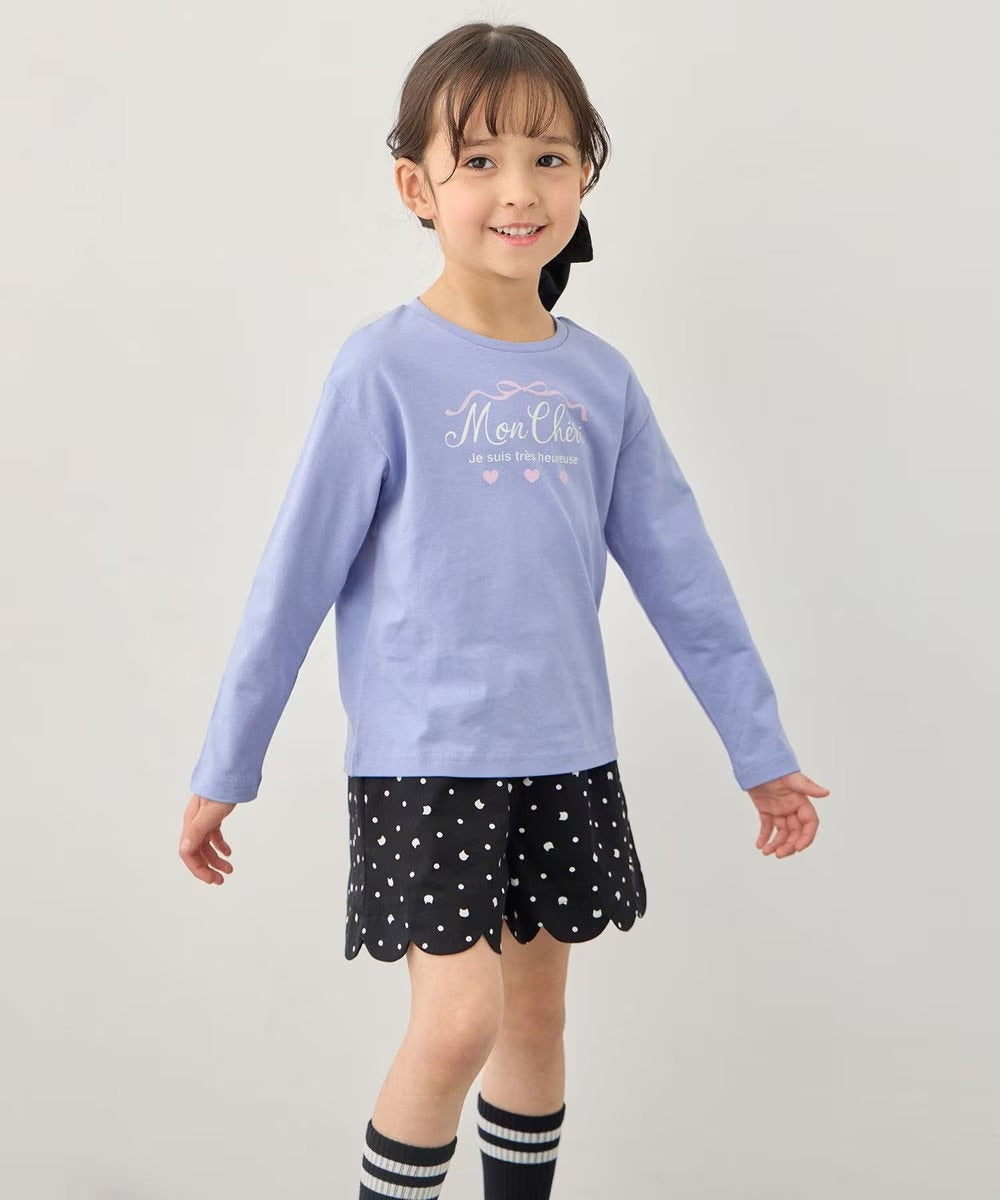 日本童裝 aF#a325 棉100%印花長袖上衣 90-160cm 女童款 夏季 TOPS