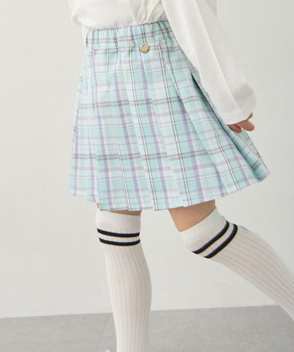 日本童裝 aF#a325 格紋百褶 110-150cm 女童款 夏季 SKIRTS