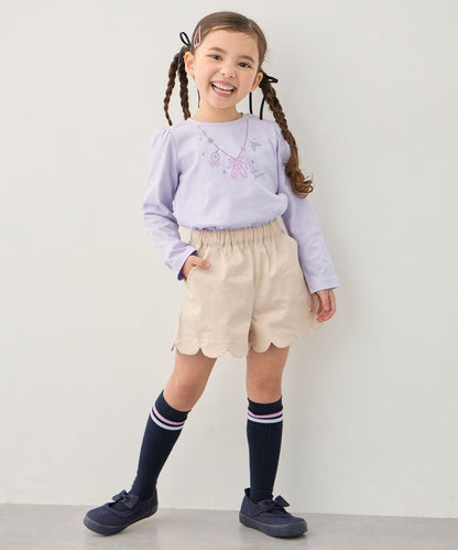 日本童裝 aF#a325 波浪邊短褲 100-150cm 女童款 夏季 PANTS