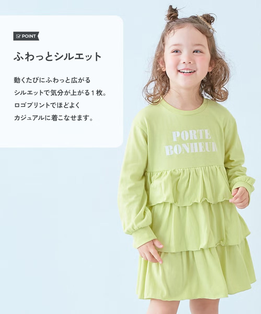 日本童裝 dev!rock 蛋糕層字母印花連身裙 100-160cm 女童款 秋季 DRESSES