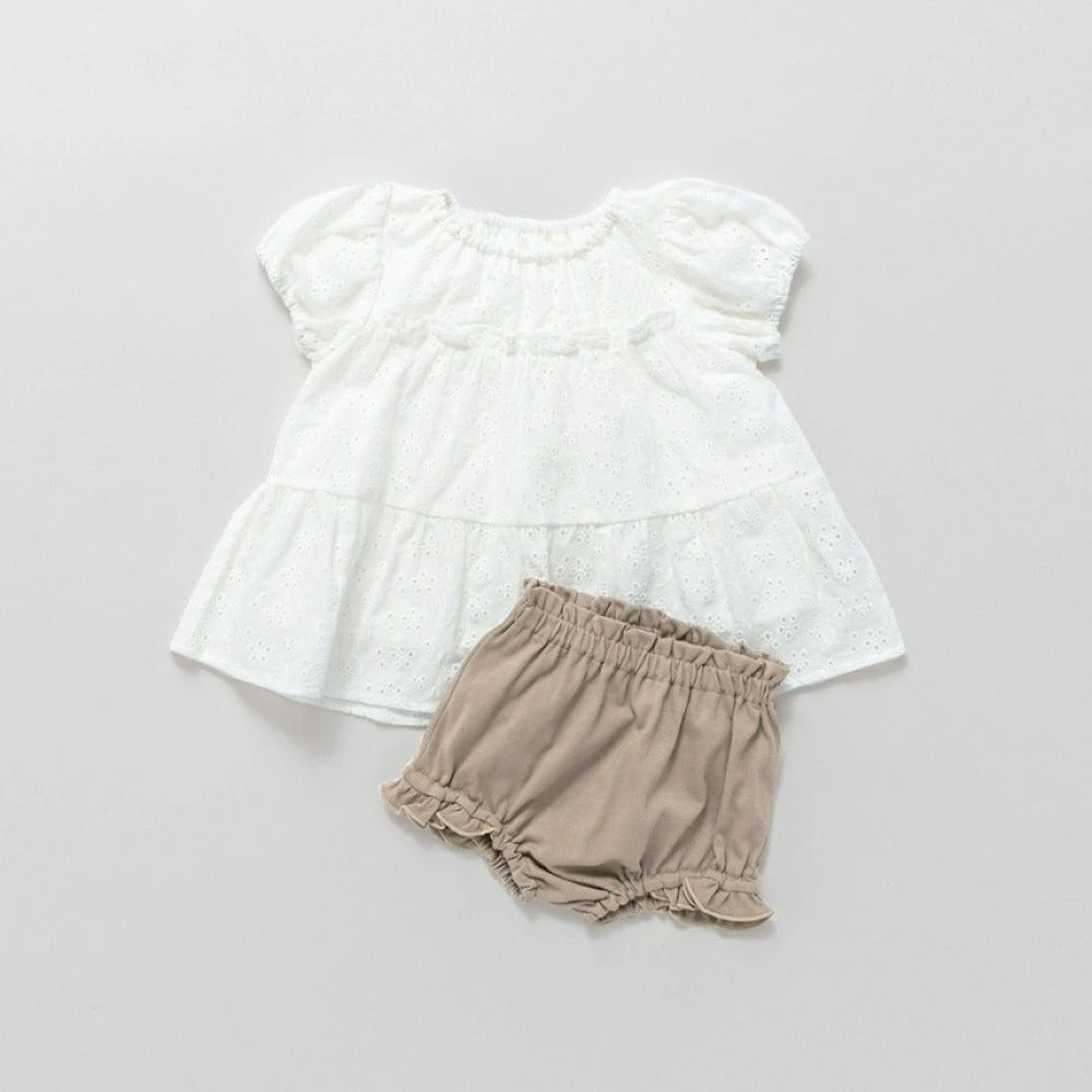 日本童裝 Branshes 蕾絲裙及短褲套裝 70-80cm 女童款 初生嬰兒 夏季 DRESSES PANTS