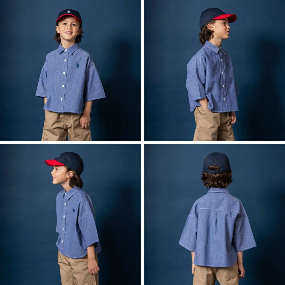 日本童裝 Branshes 【U.S. POLO ASSN.】刺繡短袖襯衫 90-150cm 男童款 夏季 TOPS