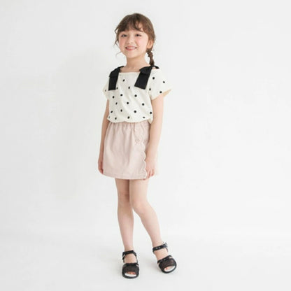 日本童裝 Branshes 蝴蝶結露肩上衣 80-150cm 女童款 夏季 TOPS