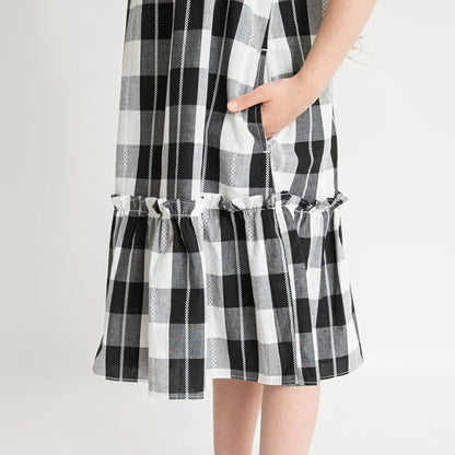 日本童裝 Branshes 格紋蝴蝶結連身裙 80-150cm 女童款 夏季 DRESSES
