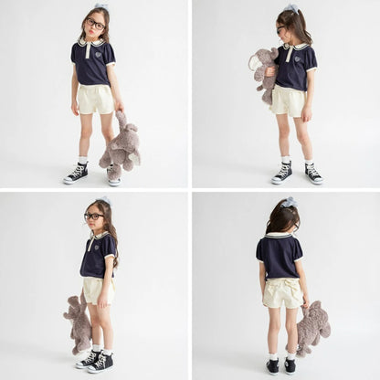 日本童裝 Branshes 接觸冷感 愛心刺繡Polo衫 80-150cm 女童款 夏季 TOPS