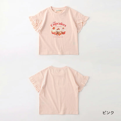 日本童裝 Branshes 吸水速乾 荷葉邊袖短袖上衣 80-150cm 女童款 夏季 TOPS