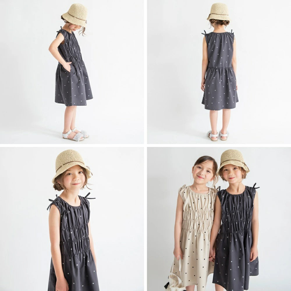 日本童裝 Branshes 接觸冷感 皺褶連身裙 80-150cm 女童款 夏季 DRESSES