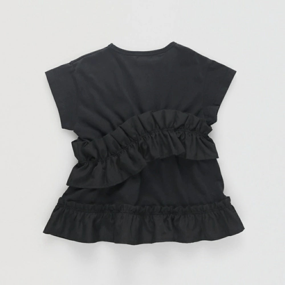日本童裝 Branshes褶皺荷葉邊上衣 100-150cm 女童款 夏季 TOPS