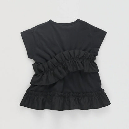 日本童裝 Branshes褶皺荷葉邊上衣 100-150cm 女童款 夏季 TOPS