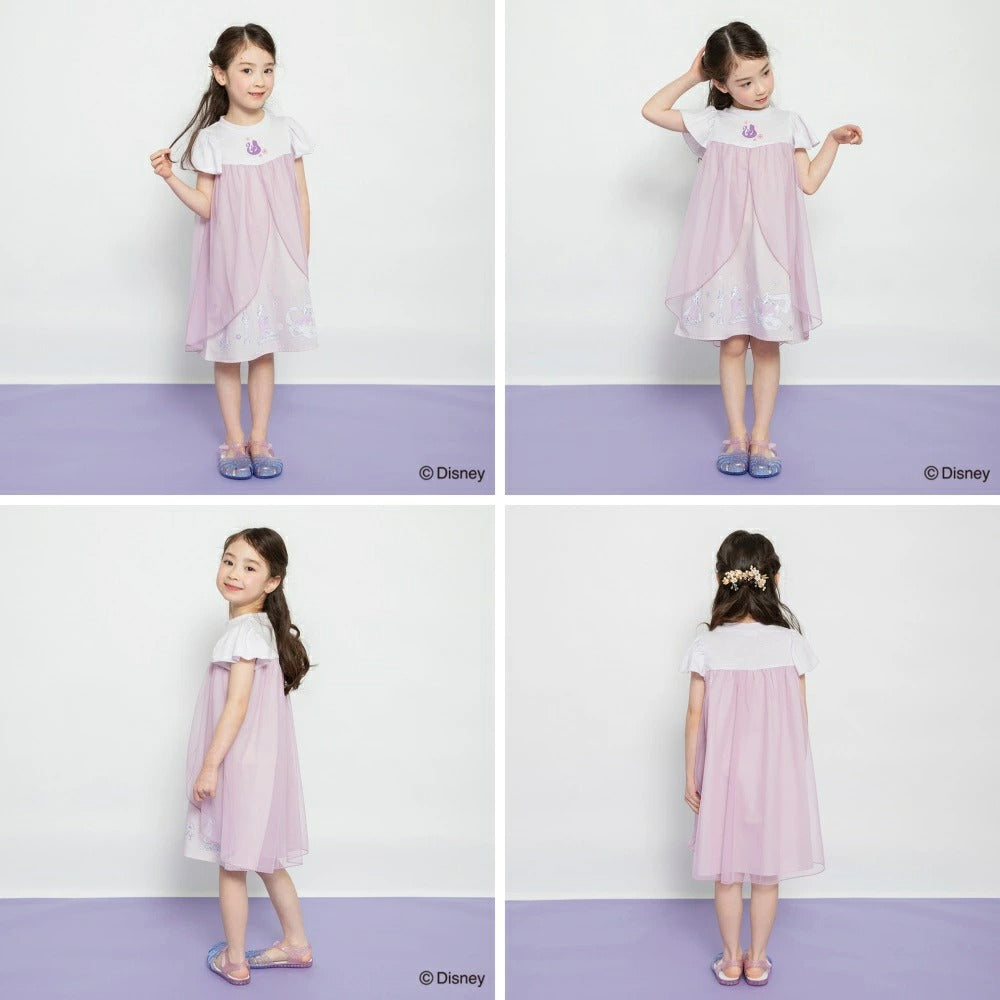 日本童裝 Branshes x Disney Frozen 薄紗拼接連身裙 90-130cm 女童款 夏季 DRESSES