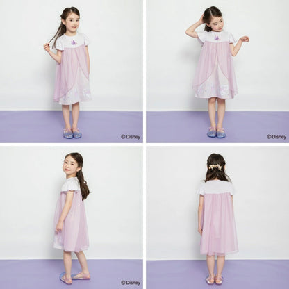 日本童裝 Branshes x Disney Frozen 薄紗拼接連身裙 90-130cm 女童款 夏季 DRESSES