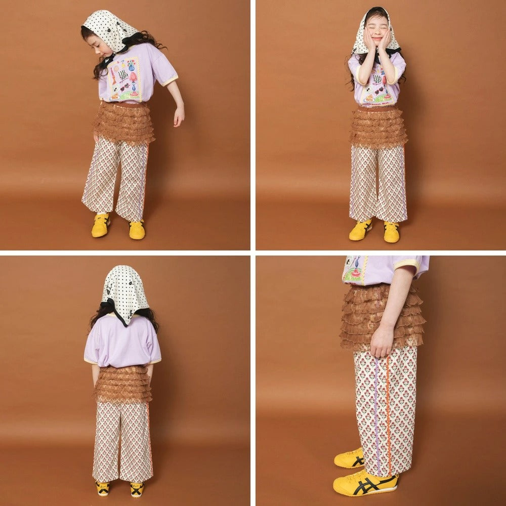 日本童裝 Branshes x りぃー 薄紗荷葉邊短裙 80-130cm 女童款 夏季 SKIRTS