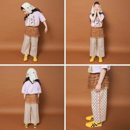 日本童裝 Branshes x りぃー 薄紗荷葉邊短裙 80-130cm 女童款 夏季 SKIRTS