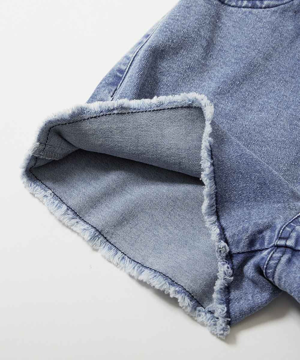 日本童裝 dev!rock 寬鬆水洗牛仔短褲 100-160cm 女童款 夏季 PANTS