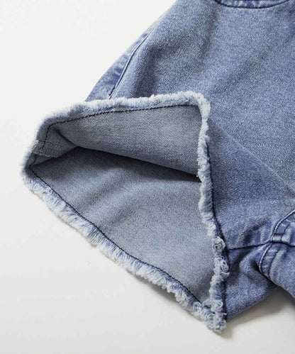 日本童裝 dev!rock 寬鬆水洗牛仔短褲 100-160cm 女童款 夏季 PANTS