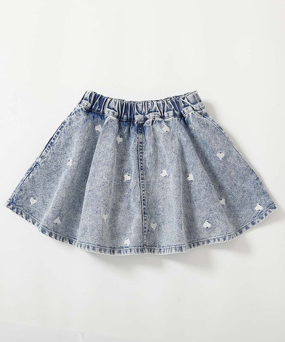 日本童裝 dev!rock 心形刺繡牛仔短裙 100-160cm 女童款 夏季 SKIRTS