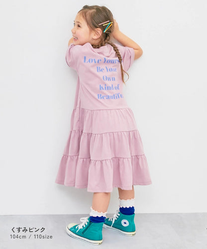 日本童裝 dev!rock 層疊裙擺印花連身裙 100-160cm 女童款 夏季 DRESSES