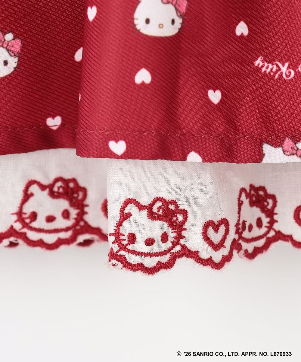 日本童裝 ANY#26 x Sanrio Hello Kitty 印花蕾絲刺繡半身裙 110-150cm 女童款 秋季 SKIRTS 聖誕紅/新年紅