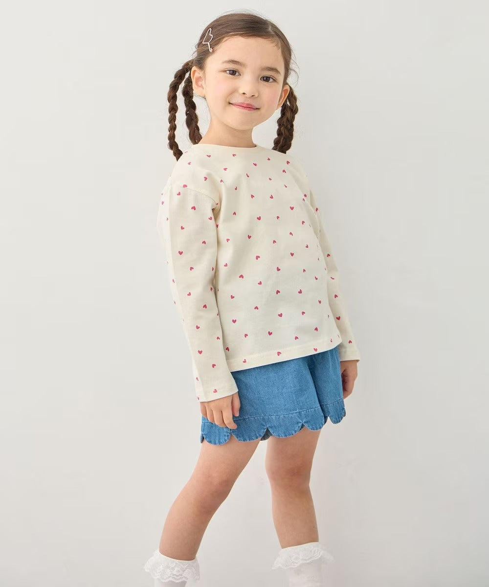 日本童裝 aF#a325 棉100%印花長袖上衣 90-160cm 女童款 夏季 TOPS