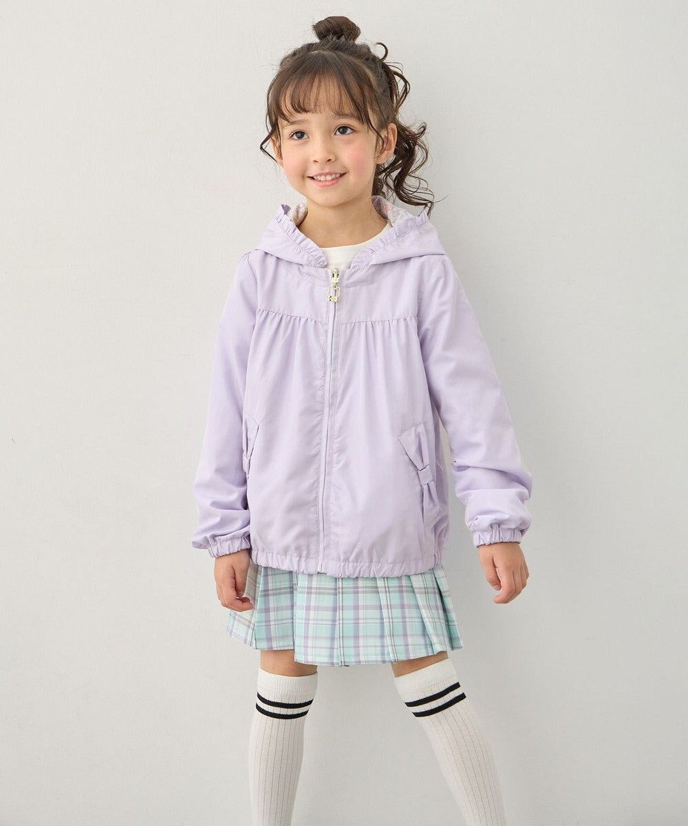 日本童裝 aF#a325 2Way 防水系列 雙面兩著 帽可拆 花邊風褸 100-150cm 女童款 春季 OUTERWEAR