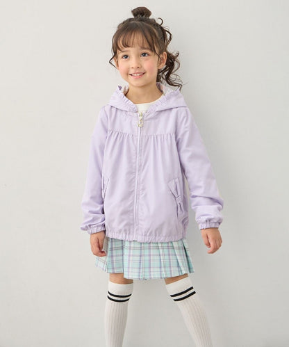 日本童裝 aF#a325 2Way 防水系列 雙面兩著 帽可拆 花邊風褸 100-150cm 女童款 春季 OUTERWEAR