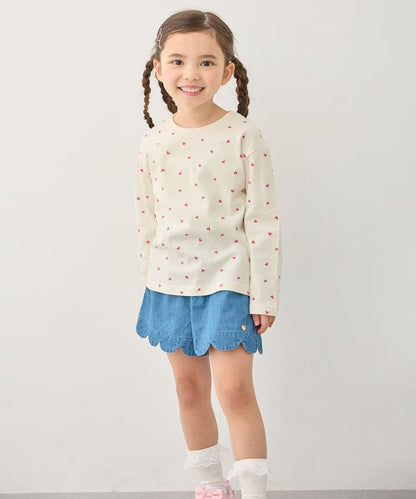 日本童裝 aF#a325 棉100%印花長袖上衣 90-160cm 女童款 夏季 TOPS