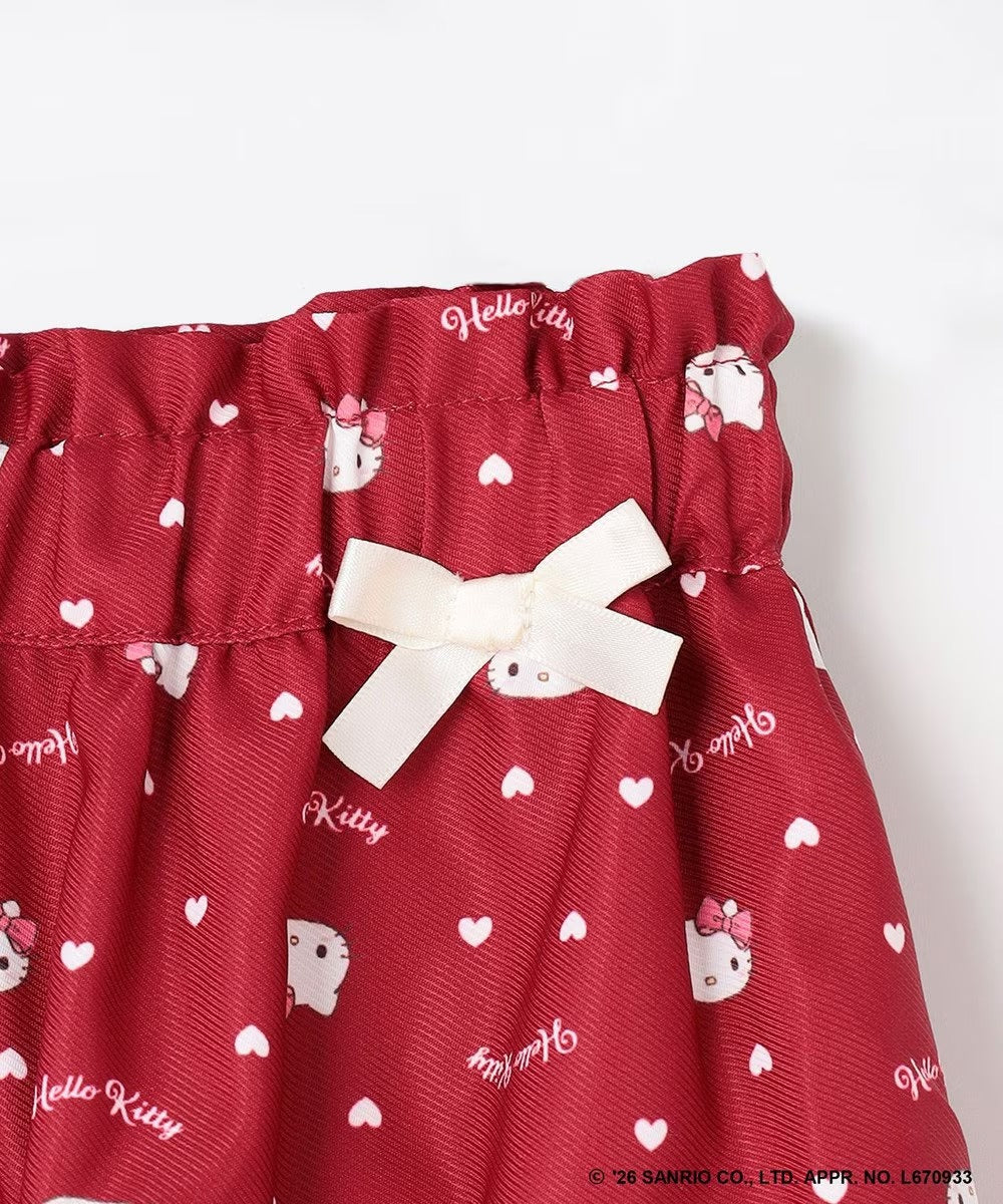 日本童裝 ANY#26 x Sanrio Hello Kitty 印花蕾絲刺繡半身裙 110-150cm 女童款 秋季 SKIRTS 聖誕紅/新年紅