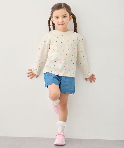 日本童裝 aF#a325 棉100%印花長袖上衣 90-160cm 女童款 夏季 TOPS