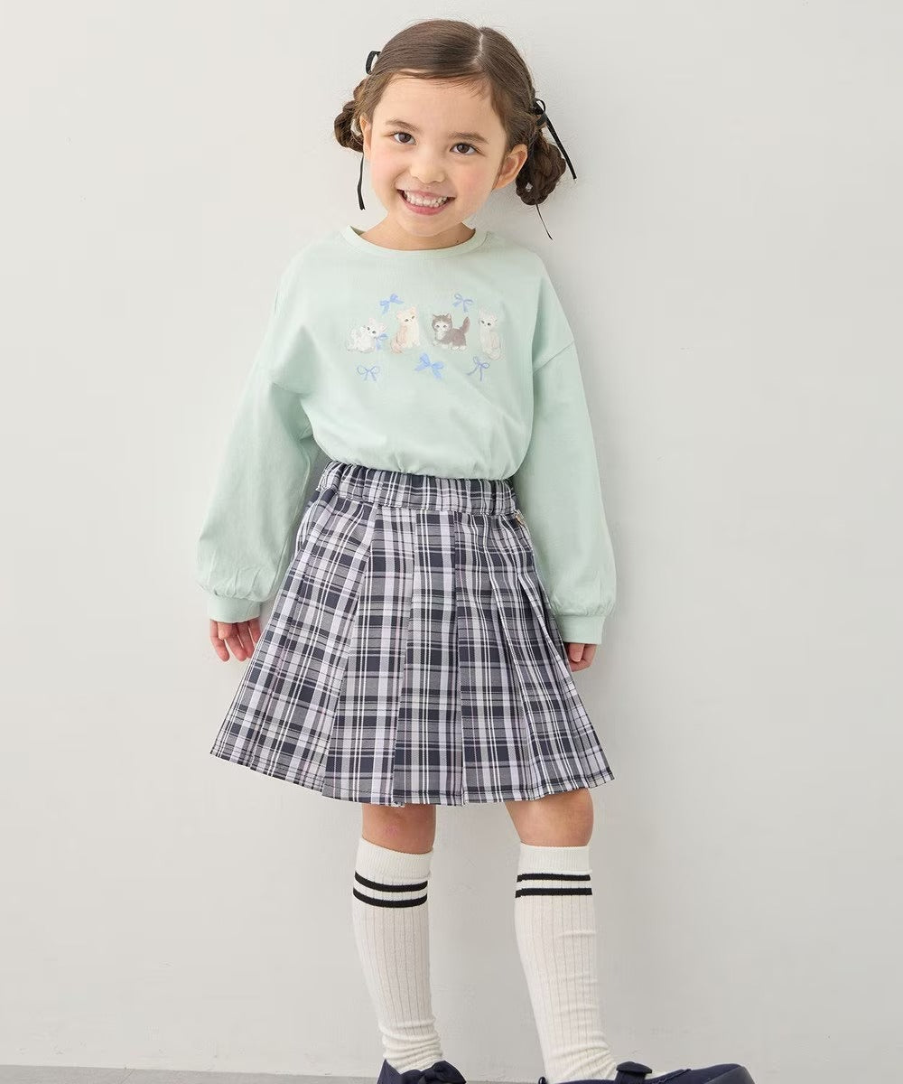 日本童裝 aF#a325 格紋百褶 110-150cm 女童款 夏季 SKIRTS