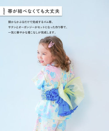 日本童裝 dev!rock 日本甚平緞帶 日本浴衣緞帶 日本和服 90-160cm 女童款 夏季  日本夏祭慶典特輯