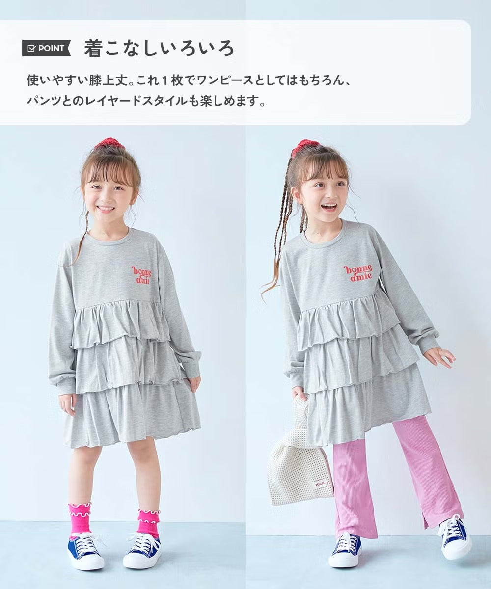日本童裝 dev!rock 蛋糕層字母印花連身裙 100-160cm 女童款 秋季 DRESSES